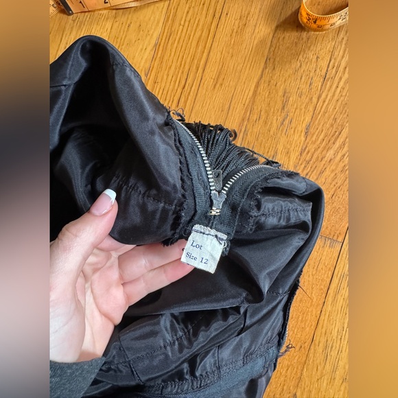 50s Vintage Black Fringe Wiggle Dress - Picture 7 of 10